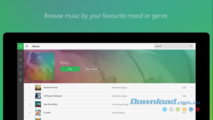 Chọn nhạc theo cảm xúc và thể loại với Saavn