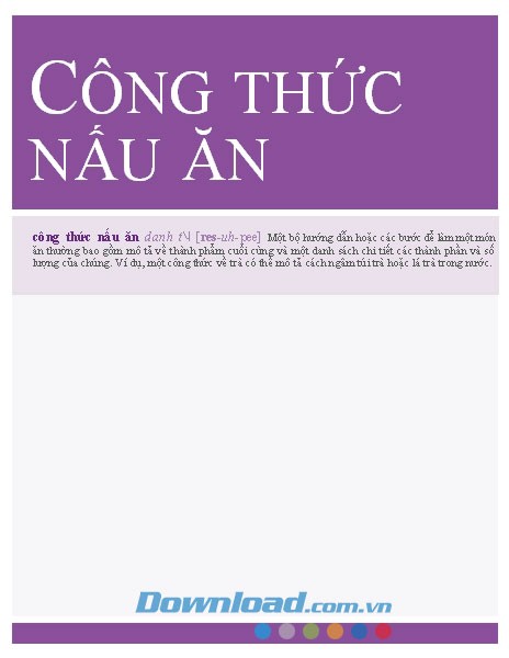Sách công thức nấu ăn gia đình