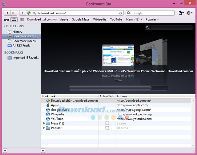 Tính năng Bookmark của Safari