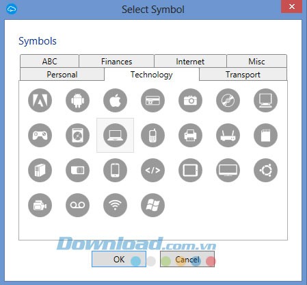 Thay biểu tượng cho card