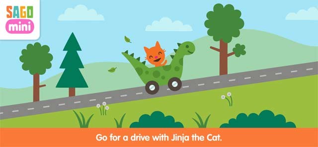 Lái xe khám phá những địa điểm tuyệt đẹp với mèo Jinja trong Sago Mini Road Trip