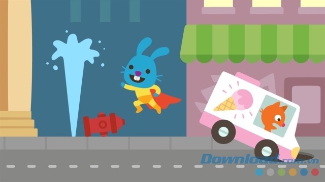 Giao diện và đồ họa đẹp mắt của Sago Mini Superhero