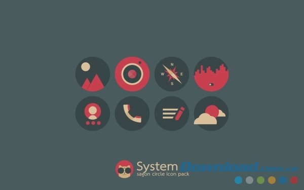 Sagon Circle Icon Pack cho Android thiết kế icon hình tròn