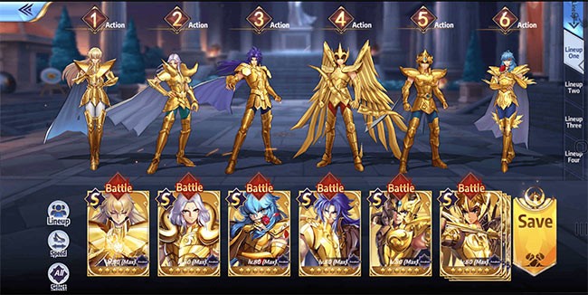 Sắp xếp đội hình trong Saint Seiya: Awakening