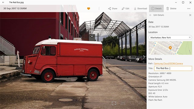 Xem thông tin chi tiết của từng bức ảnh và video