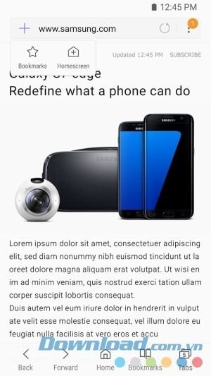 Samsung Internet Browser Beta cho Android đánh dấu trang đơn giản