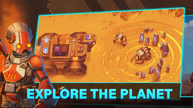 Lái con tàu cát của bạn đi khám phá hành tinh lạ trong game Sandship: Crafting Factory