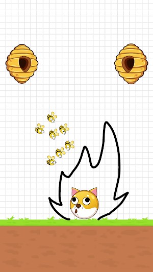 Bảo vệ chú chó của bạn khỏi bầy ong trong game Dog Rescue - Draw to Save