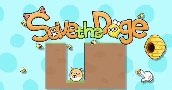 Tìm cách giải cứu chú chó khỏi bị ong đốt trong game giải đố vui nhộn Save the Doge
