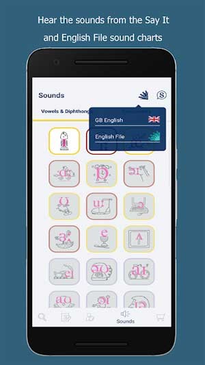 App sử dụng biểu đồ âm thanh của English File