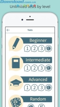 Các bài kiểm tra không giới hạn ở 3 cấp độ