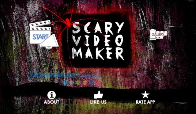 Giao diện ứng dụng Scary Video Maker cho Android