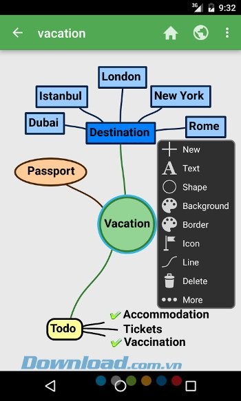 Các tùy chọn khi vẽ bản đồ trên SchematicMind