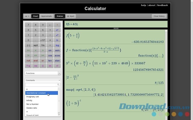 Giao diện trông đơn giản và dễ nhìn của phần mềm tính toán Scientific Calculator
