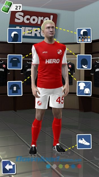 Tùy biến diện mạo cho cầu thủ trong game Score! Hero