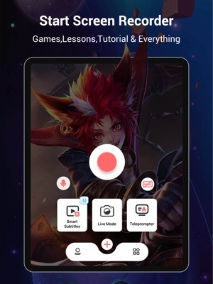 Screen Recorder - V Recorder cho phép bạn ghi video màn hình, quay lại quá trình chơi game, gọi video hoặc phát trực tiếp
