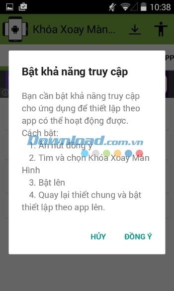 Kích hoạt ứng dụng Screen Rotation Controller cho Android
