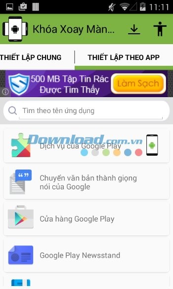 Xoay ứng dụng với Screen Rotation Controller cho Android