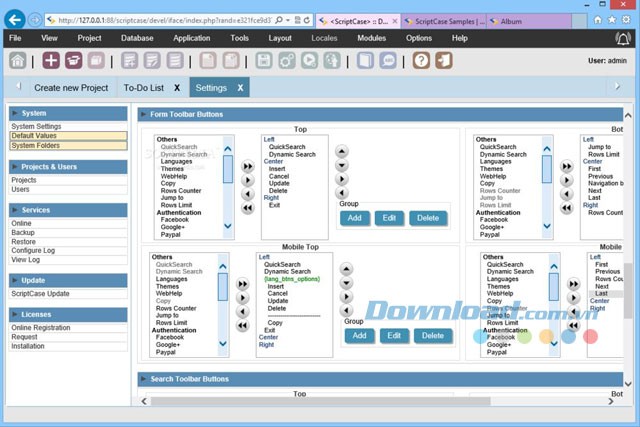 Các lựa chọn cài đặt