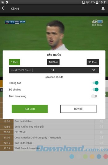 Hẹn giờ trận đấu