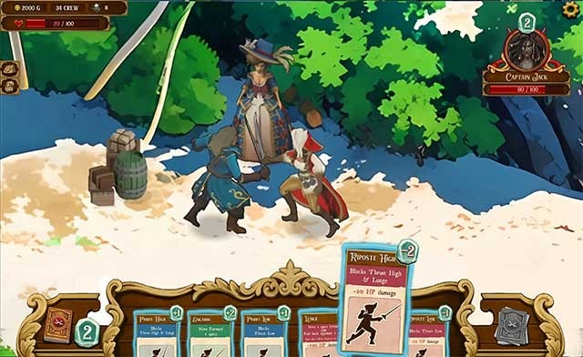 Sử dụng bộ bài để điều khiển nhân vật và dàn thủy thủ