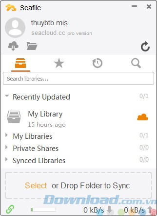 Giao diện của Seafile