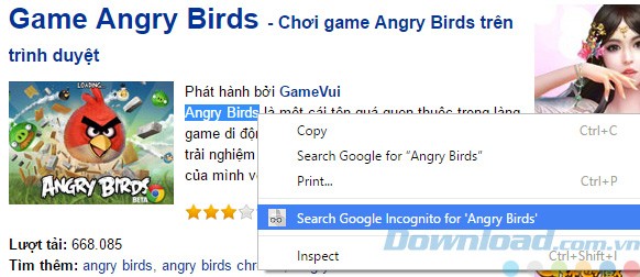 Tìm kiếm với Search Incognito cho Chrome