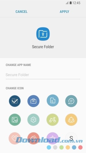 Giao diện Secure Folder cho Android