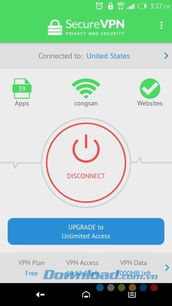 Giao diện Secure VPN