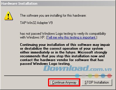 Cảnh báo 1 khi cài đặt SecurituKISS