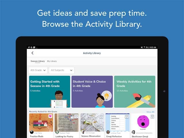 Seesaw giúp giáo viên dễ dàng tạo ra ý tưởng và tiết kiệm thời gian chuẩn bị giáo án