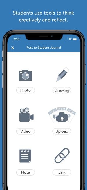 Học sinh sử dụng các công cụ trong Seesaw để sáng tạo, phản ánh việc học