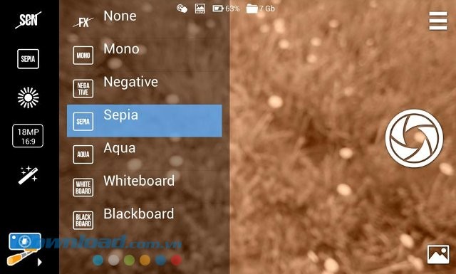 Các hiệu ứng ảnh trên SelfiShop Camera