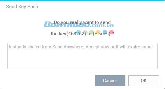 Gửi dãy kí tự cho thiết bị với Send Anywhere