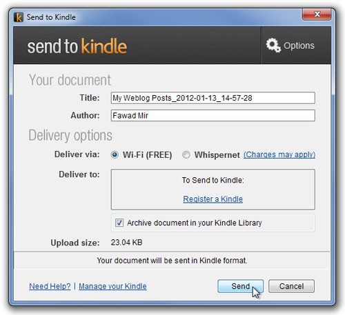 Send to Kindle