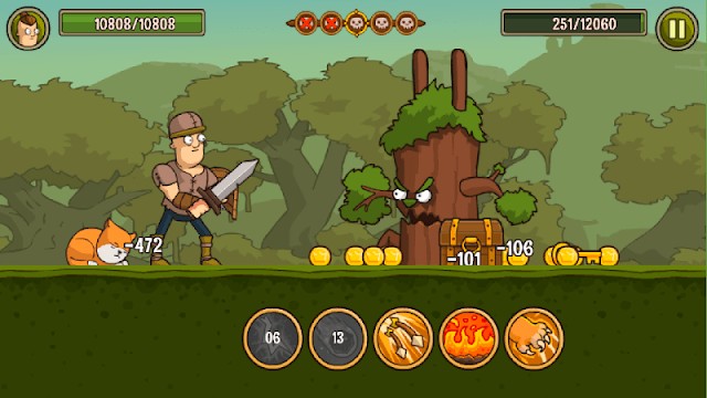 Chiến đấu với quái vật và thu thập vàng trong game Senya and Oscar: The Fearless