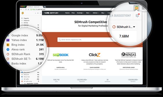 Giao diện SEOquake