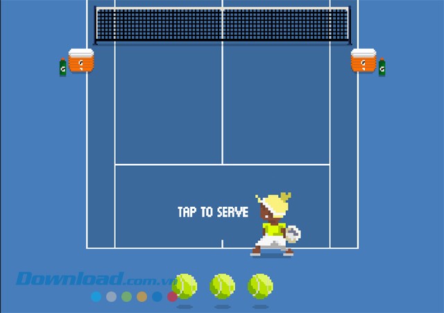 Người chơi được phép phát bóng 3 lần trong web game quần vợt Serena Match Point
