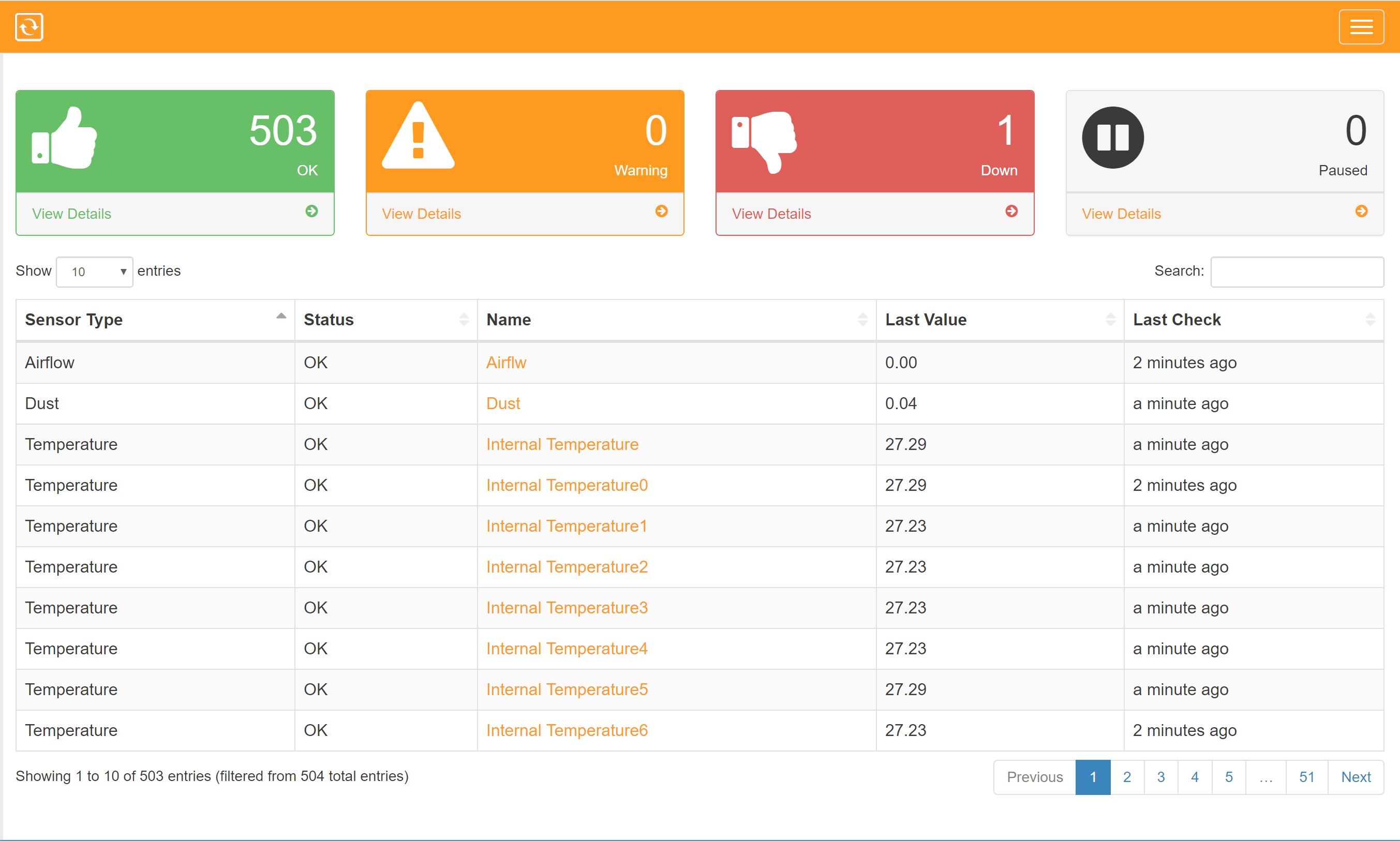 Giao diện ServersCheck Monitoring Software