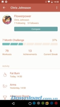 Cạnh tranh cùng bạn bè để tiến bộ nhanh trong Seven cho Android