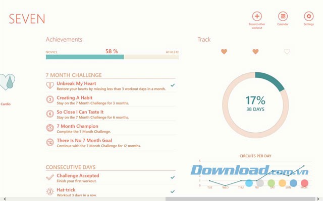 Ứng dụng tập thể dục cho Windows hấp dẫn