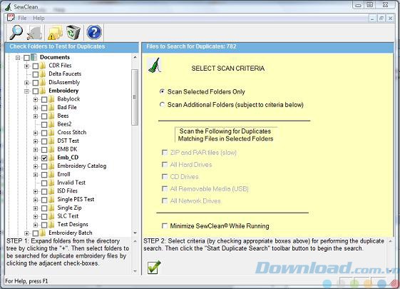 Tùy chọn tìm kiếm file trùng
