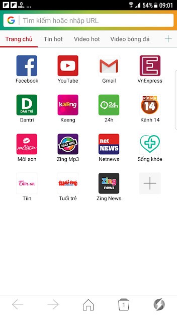 Trình duyệt SFive Browser cho Android