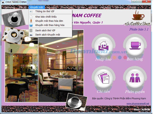 Quản lý chương trình khuyến mại, giảm giá, thẻ VIP