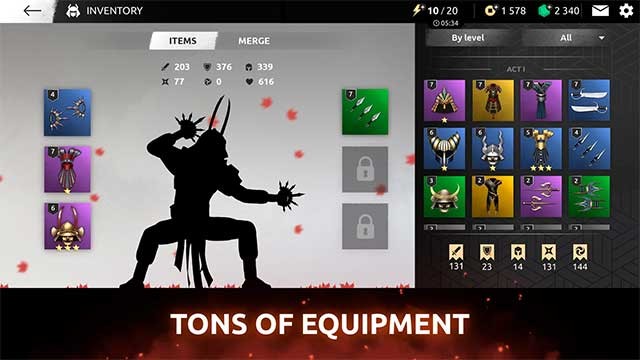 Vô số trang bị mạnh mẽ