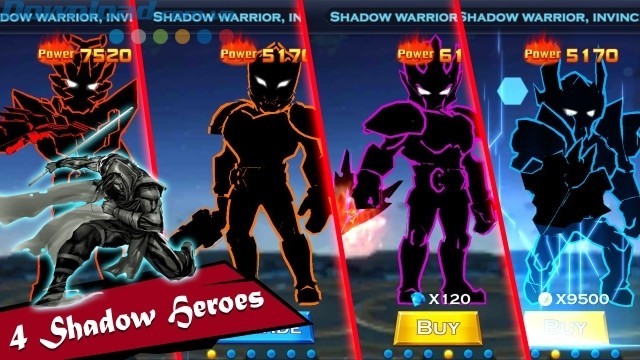 Lựa chọn trở thành 1 trong 4 anh hùng Shadow