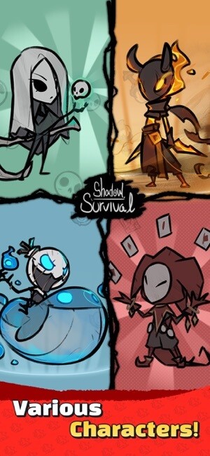 Chọn nhân vật của bạn trong các nhân vật đa dạng của Shadow Survival