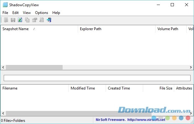 Phần mềm sao lưu dữ liệu tiện ích ShadowCopyView