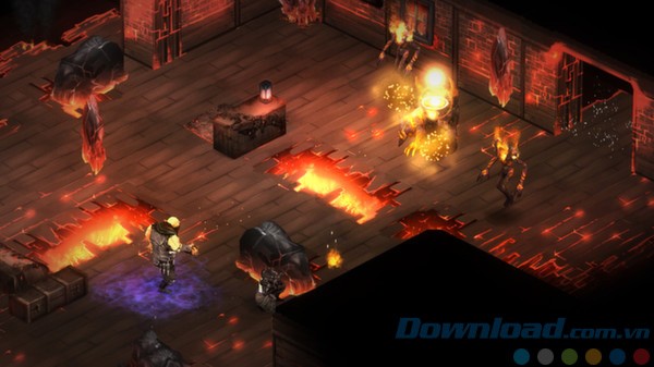 Một cảnh chiến đấu trong Shadowrun: Dragonfall - Director’s Cut