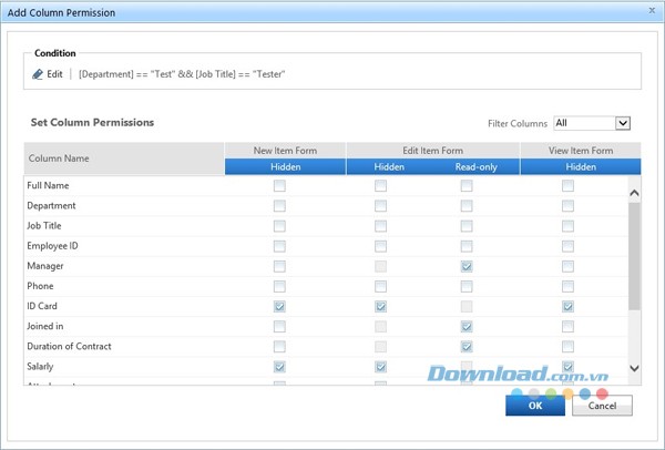 SharePoint Column Permission